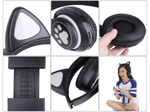 Drahtlose Bluetooth-Kopfhörer FM-Radio MP3 - Schwarz